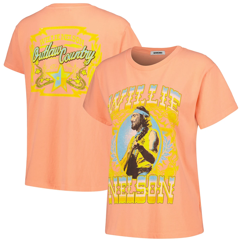 Women's Daydreamer Pink Willie Nelson Outlaw Country Tour T-Shirt