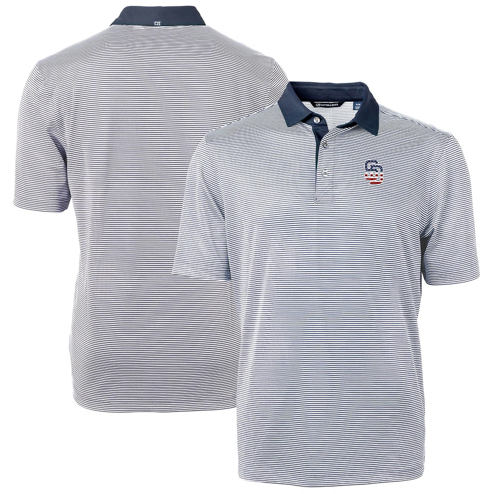Men's Cutter & Buck Navy San Diego Padres Americana Logo Big & Tall Virtue Eco Pique Recycled Polo
