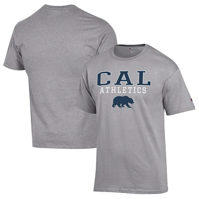 Men's Champion Gray Cal Bears Athletics Logo Stack T-Shirt