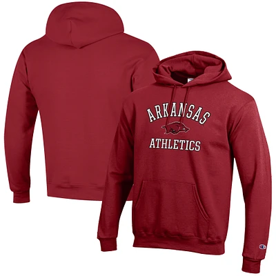 Men's Champion Cardinal Arkansas Razorbacks Athletics Logo Pullover Hoodie