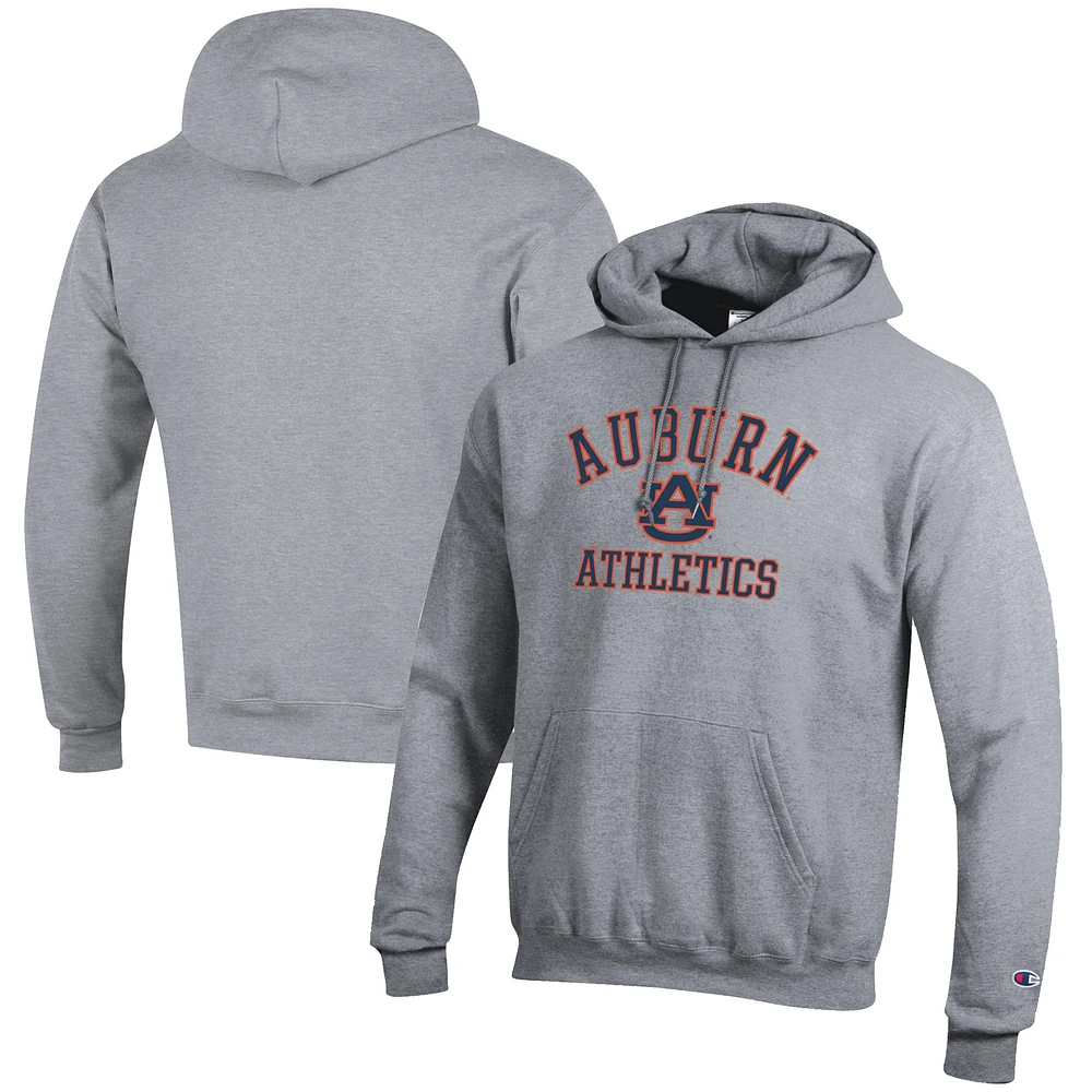 Men's Champion Gray Auburn Tigers Athletics Logo Pullover Hoodie