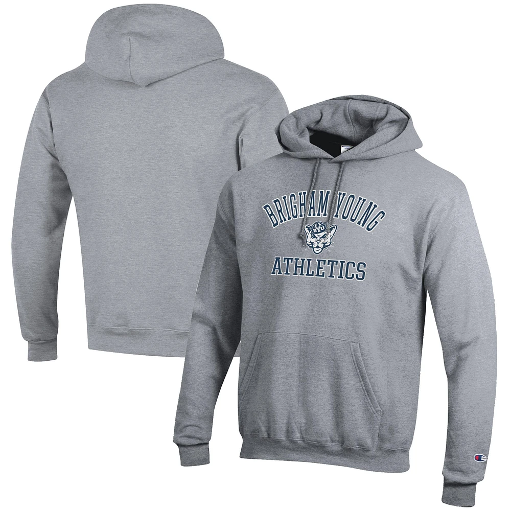 Men's Champion Gray BYU Cougars Athletics Logo Pullover Hoodie