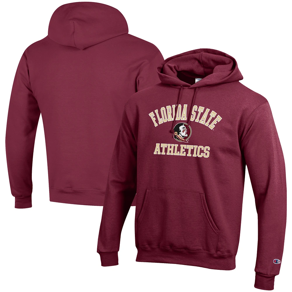 Men's Champion Garnet Florida State Seminoles Athletics Logo Pullover Hoodie