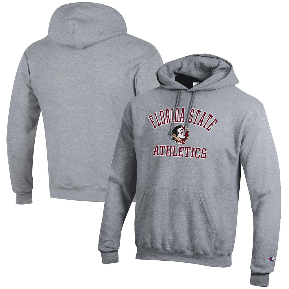 Men's Champion Gray Florida State Seminoles Athletics Logo Pullover Hoodie