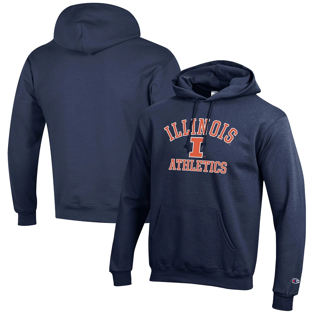 Men's Champion Navy Illinois Fighting Illini Athletics Logo Pullover Hoodie