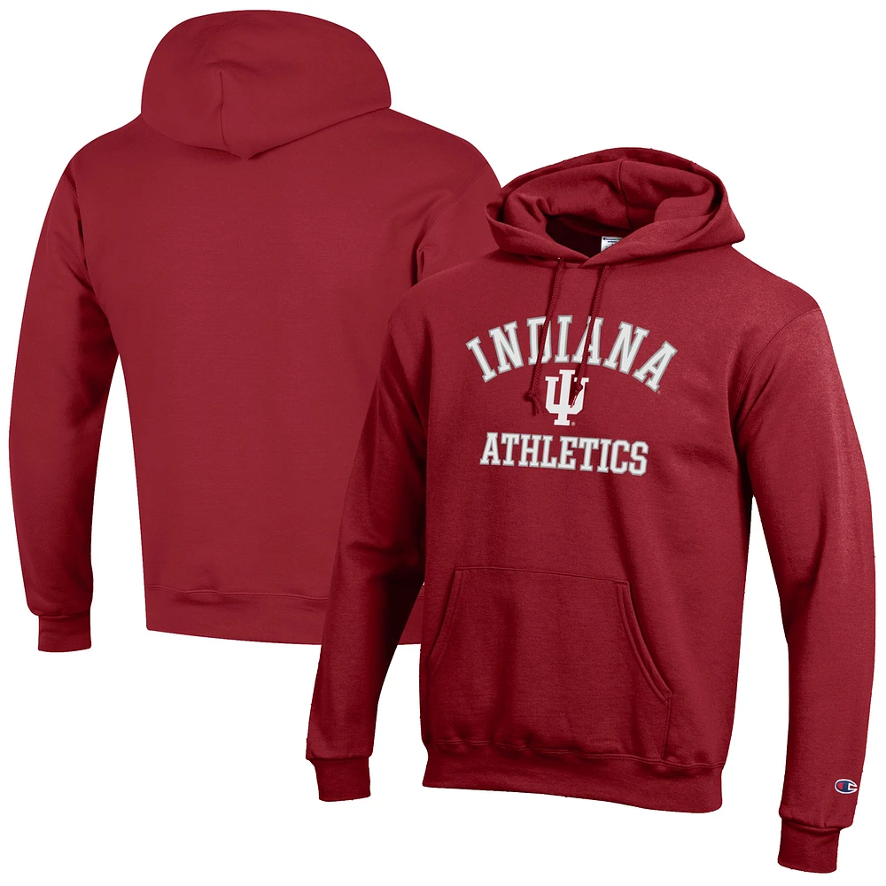 Men's Champion Crimson Indiana Hoosiers Athletics Logo Pullover Hoodie