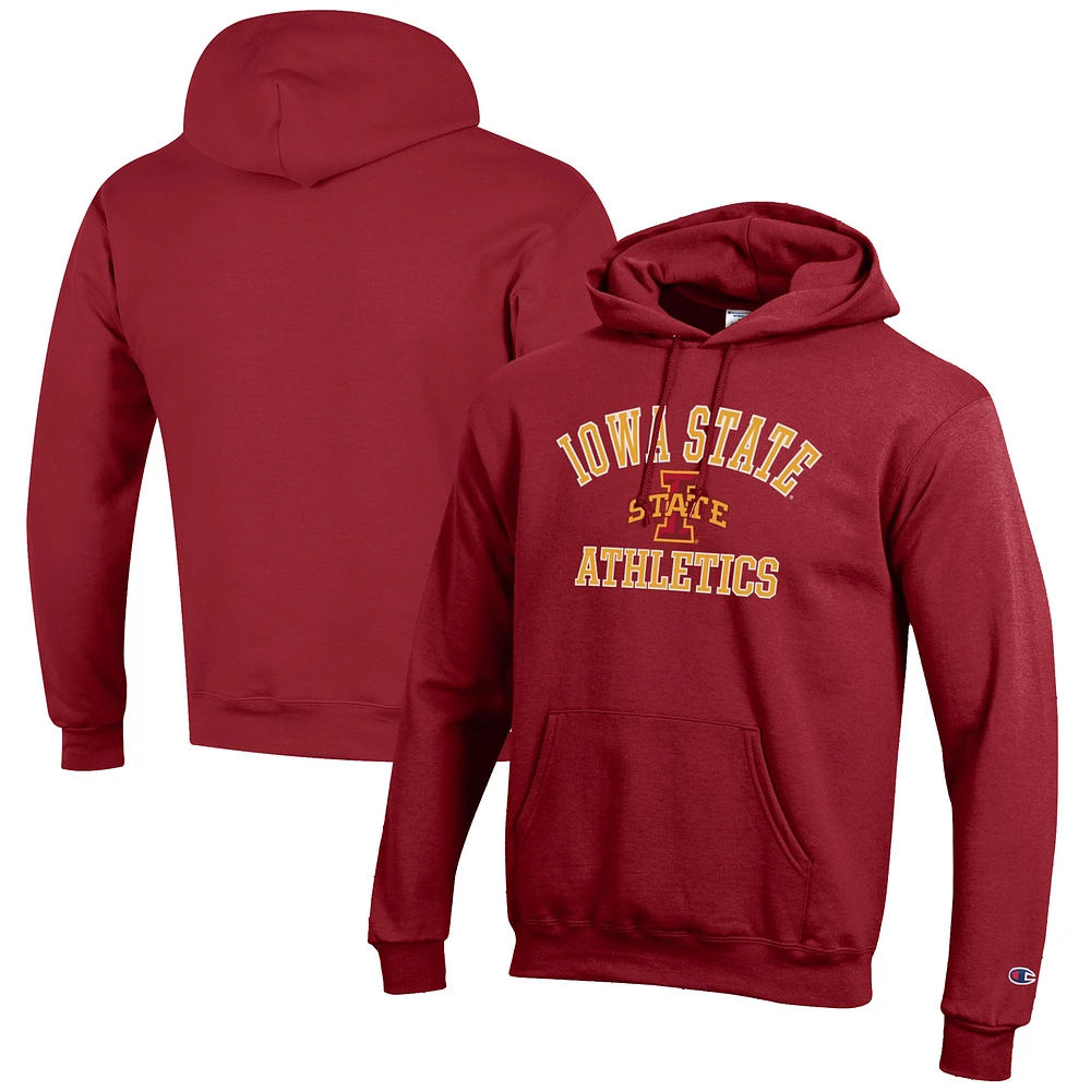 Men's Champion Cardinal Iowa State Cyclones Athletics Logo Pullover Hoodie