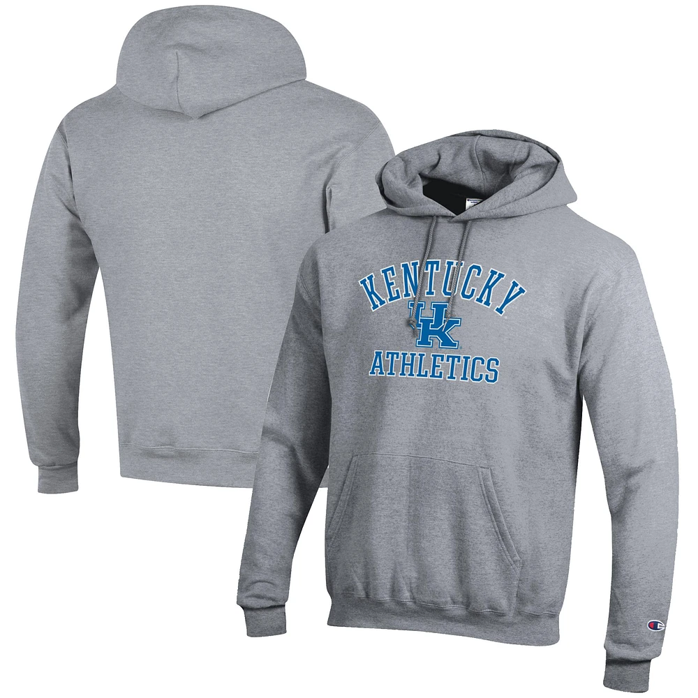 Men's Champion Gray Kentucky Wildcats Athletics Logo Pullover Hoodie