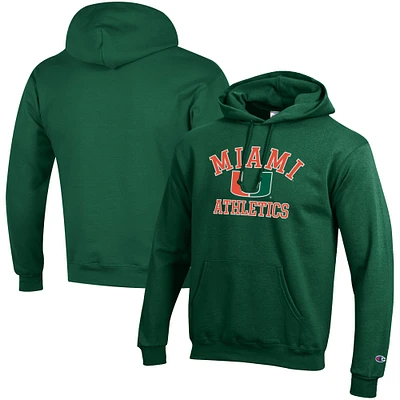 Men's Champion Miami Hurricanes Athletics Logo Pullover Hoodie