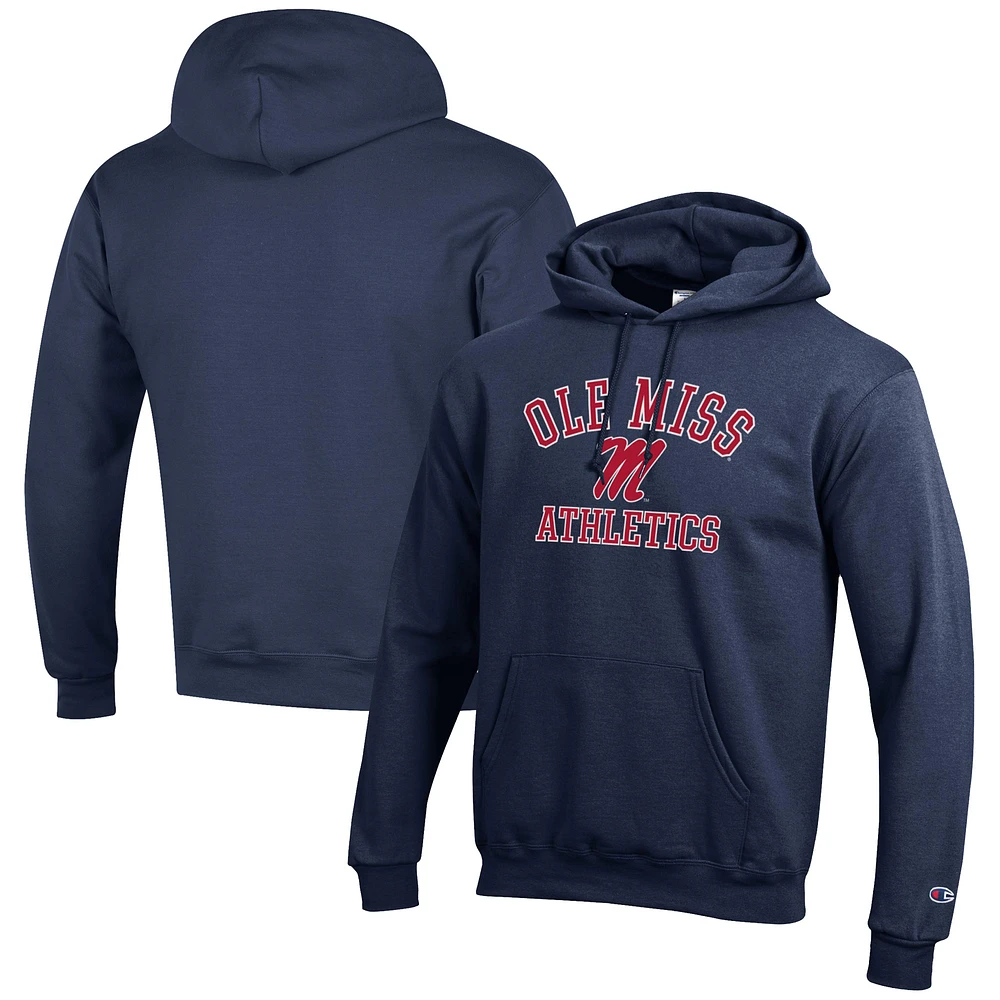 Men's Champion Navy Ole Miss Rebels Athletics Logo Pullover Hoodie