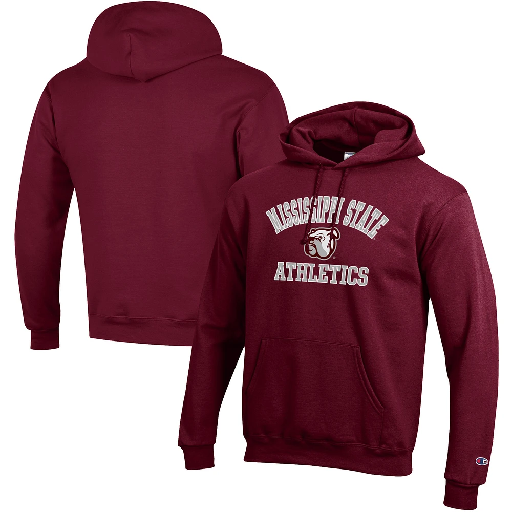 Men's Champion Maroon Mississippi State Bulldogs Athletics Logo Pullover Hoodie