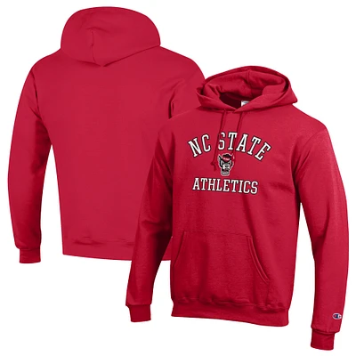 Men's Champion Red NC State Wolfpack Athletics Logo Pullover Hoodie