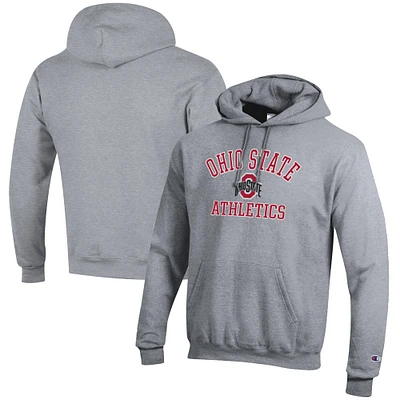 Men's Champion Gray Ohio State Buckeyes Athletics Logo Pullover Hoodie