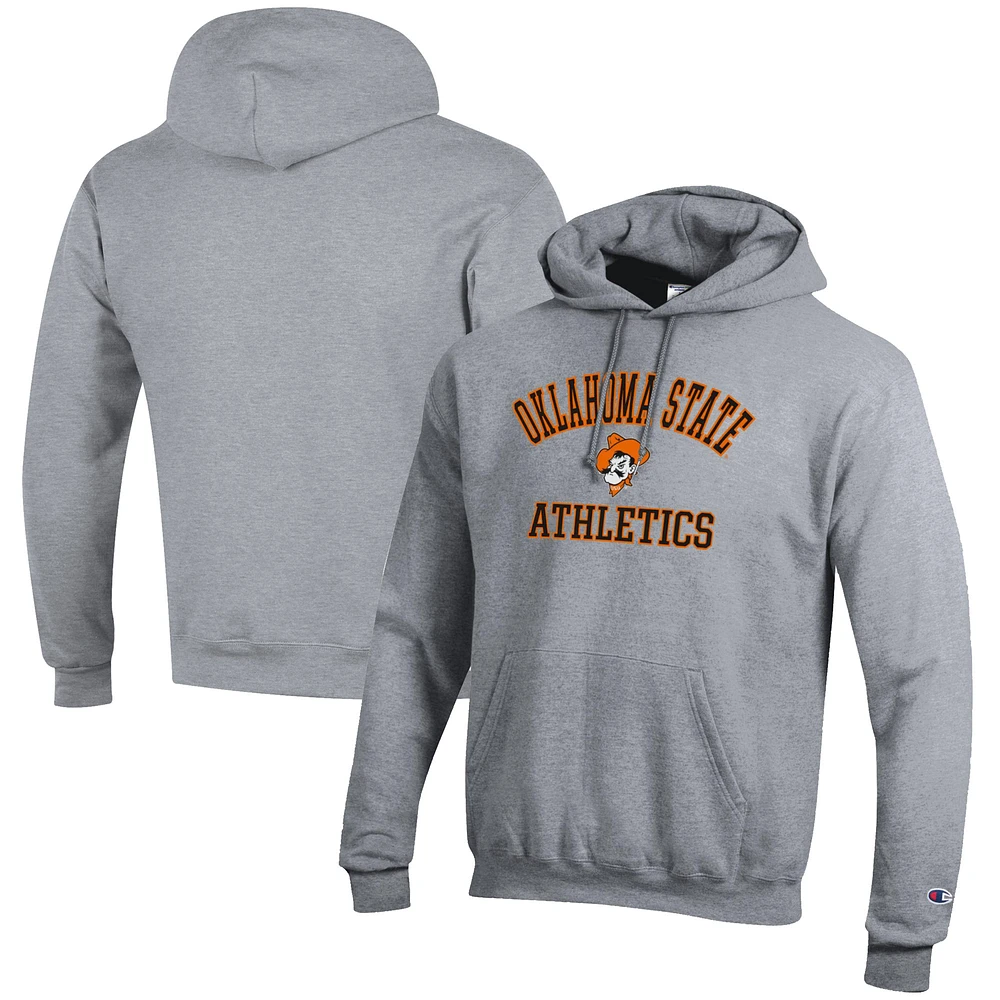 Men's Champion Gray Oklahoma State Cowboys Athletics Logo Pullover Hoodie