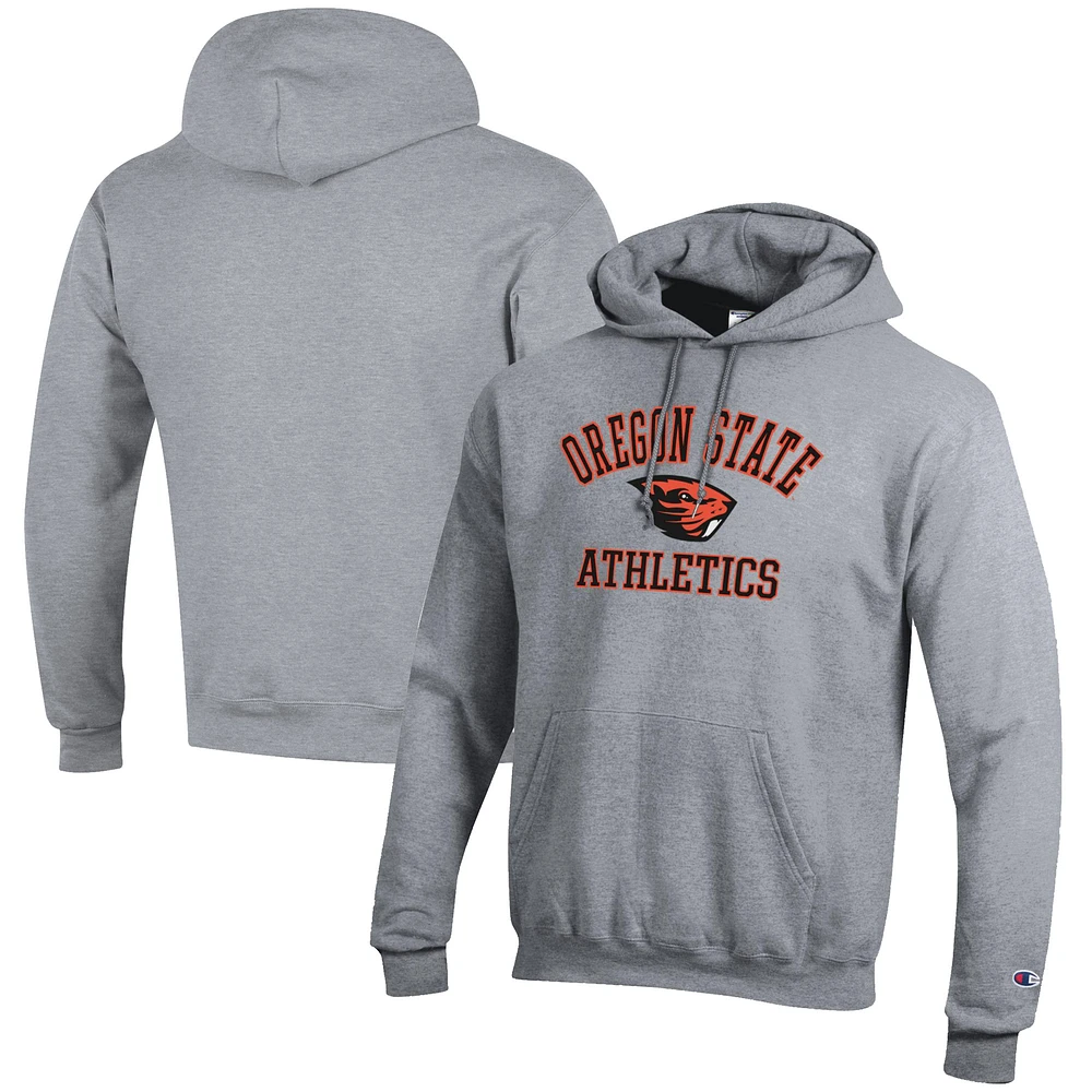Men's Champion Gray Oregon State Beavers Athletics Logo Pullover Hoodie