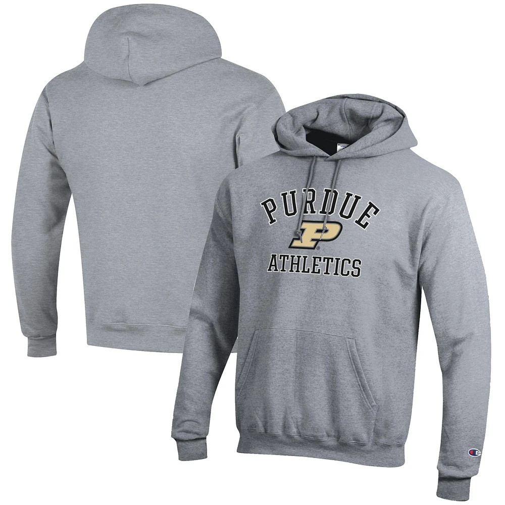 Men's Champion Gray Purdue Boilermakers Athletics Logo Pullover Hoodie