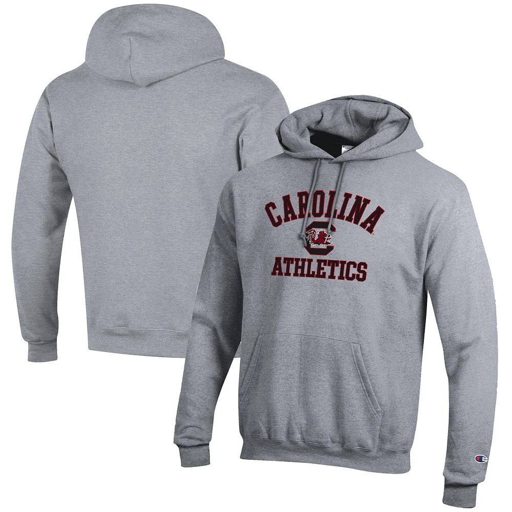 Men's Champion Gray South Carolina Gamecocks Athletics Logo Pullover Hoodie
