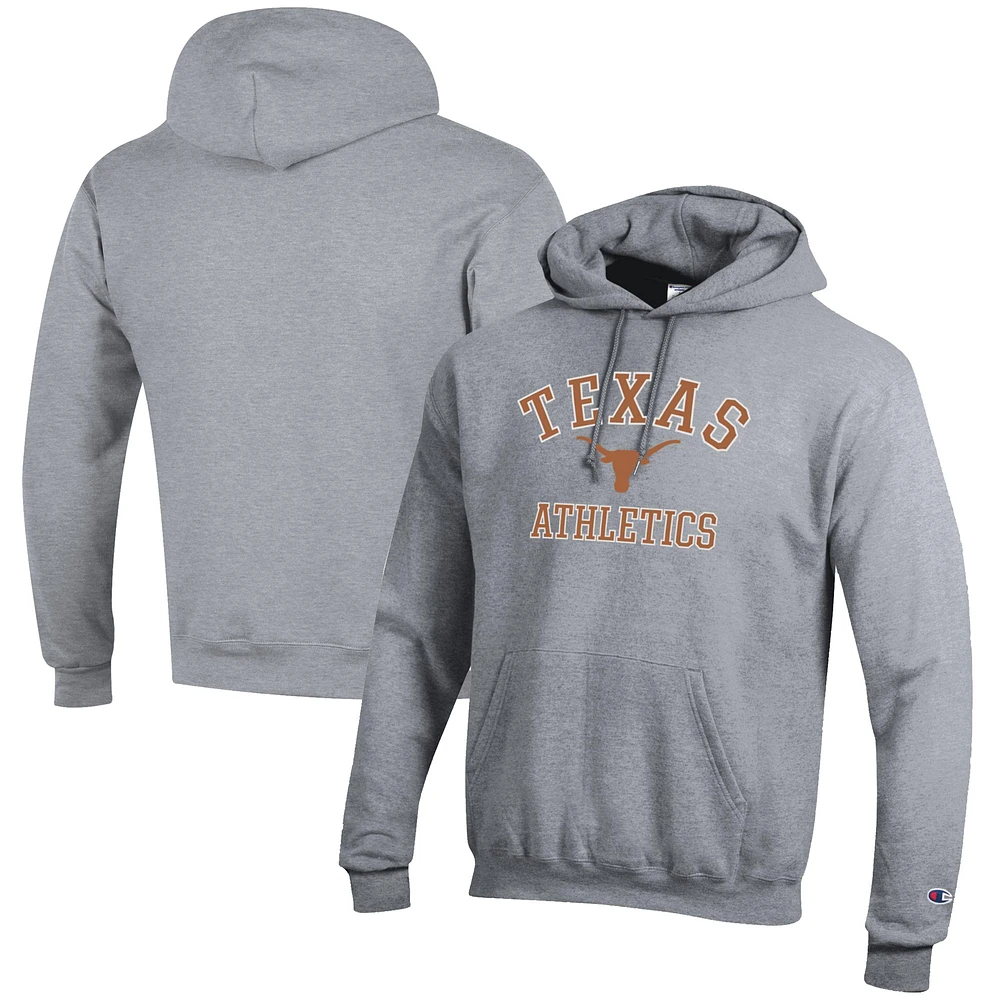 Men's Champion Gray Texas Longhorns Athletics Logo Pullover Hoodie