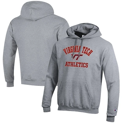 Men's Champion Gray Virginia Tech Hokies Athletics Logo Pullover Hoodie