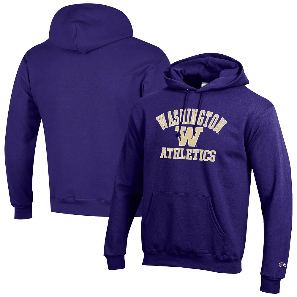 Men's Champion Purple Washington Huskies Athletics Logo Pullover Hoodie