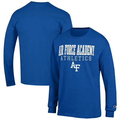 Men's Champion Royal Air Force Falcons Athletics Logo Stack Long Sleeve T-Shirt