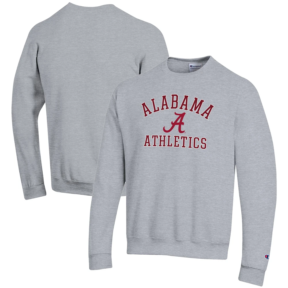 Men's Champion Gray Alabama Crimson Tide Athletics Logo Pullover Sweatshirt