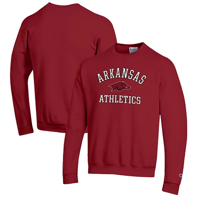 Men's Champion Cardinal Arkansas Razorbacks Athletics Logo Pullover Sweatshirt