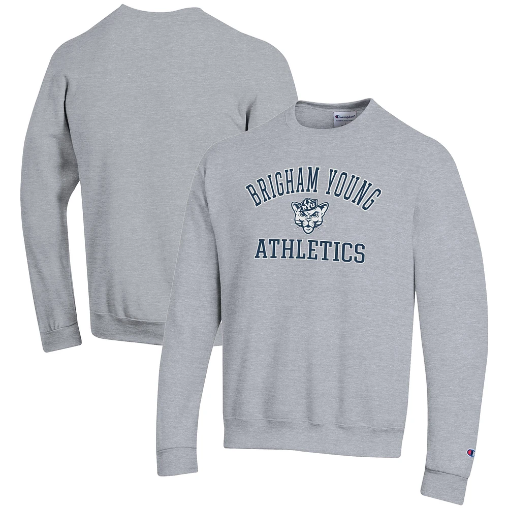 Men's Champion Gray BYU Cougars Athletics Logo Pullover Sweatshirt