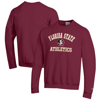 Men's Champion Garnet Florida State Seminoles Athletics Logo Pullover Sweatshirt