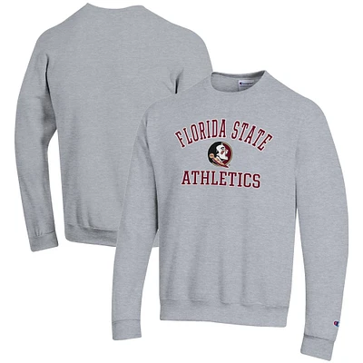 Men's Champion  Gray Florida State Seminoles Athletics Logo Pullover Sweatshirt