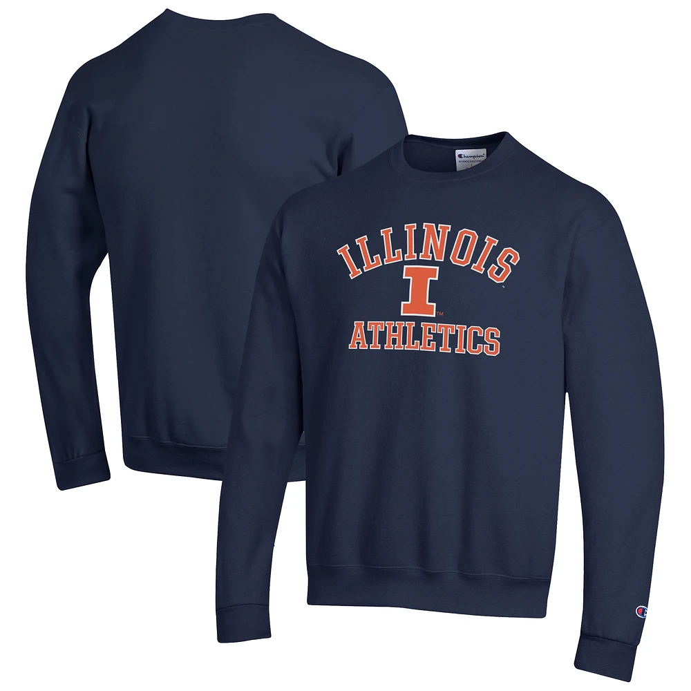 Men's Champion  Navy Illinois Fighting Illini Athletics Logo Pullover Sweatshirt