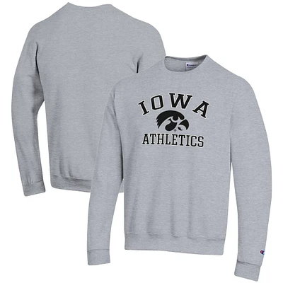 Men's Champion Gray Iowa Hawkeyes Athletics Logo Pullover Sweatshirt