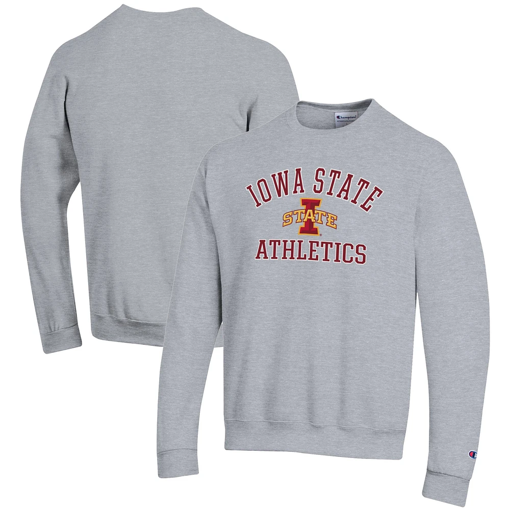 Men's Champion Gray Iowa State Cyclones Athletics Logo Pullover Sweatshirt