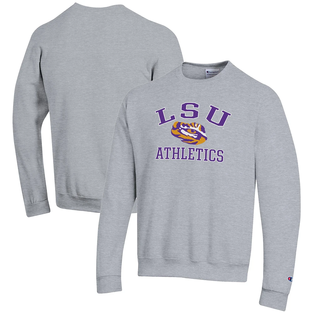 Men's Champion Gray LSU Tigers Athletics Logo Pullover Sweatshirt