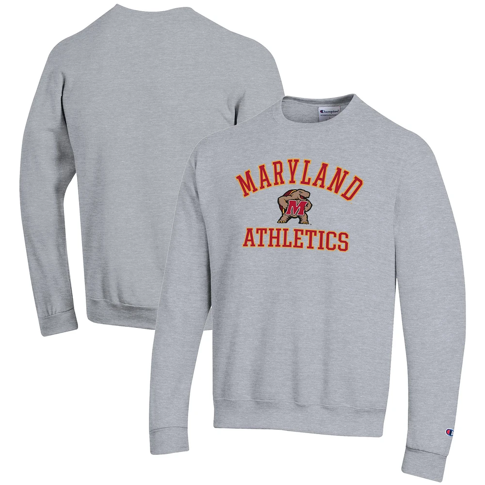 Men's Champion Gray Maryland Terrapins Athletics Logo Pullover Sweatshirt