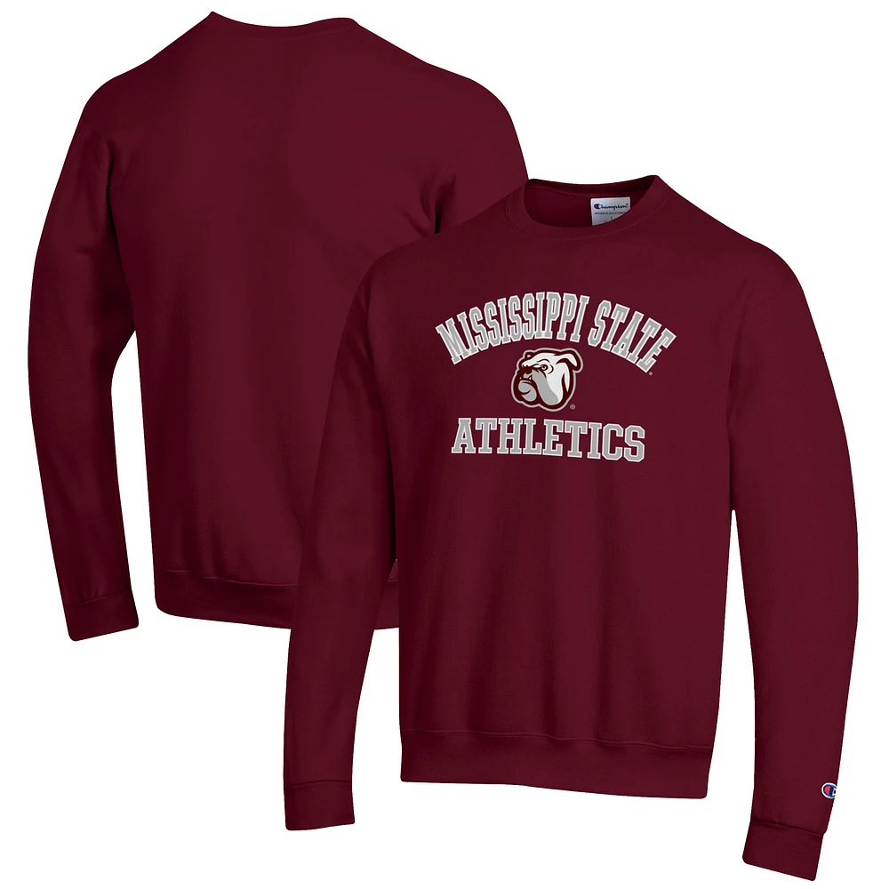 Men's Champion Maroon Mississippi State Bulldogs Athletics Logo Pullover Sweatshirt
