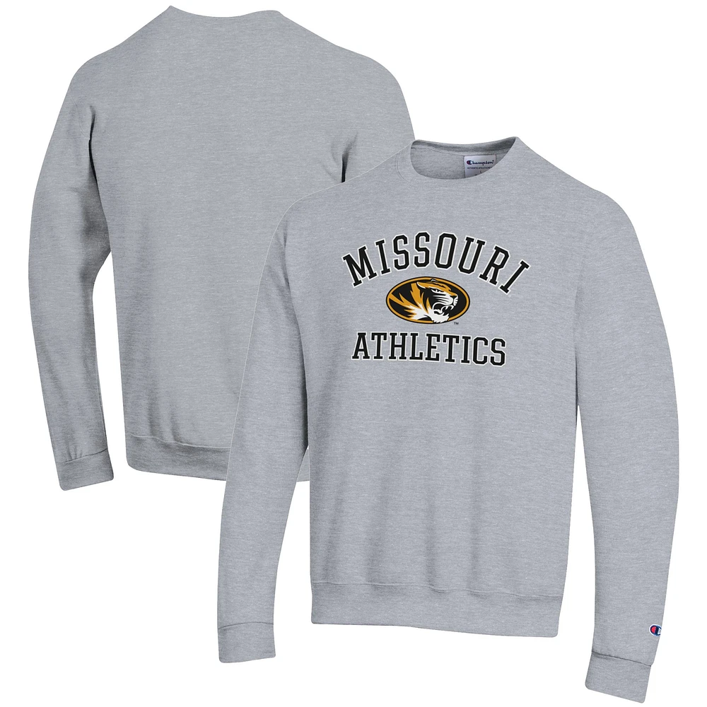 Men's Champion Gray Missouri Tigers Athletics Logo Pullover Sweatshirt