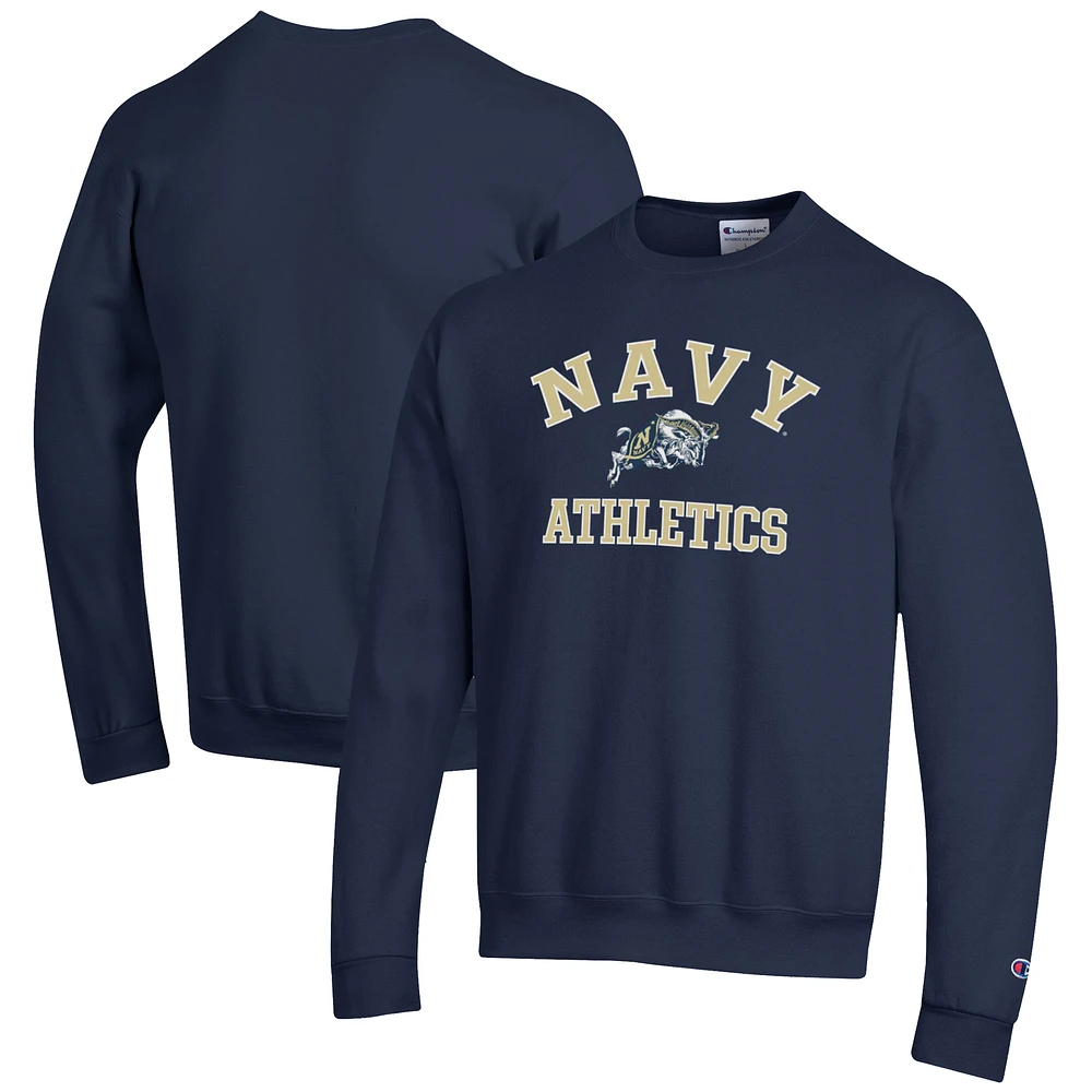 Men's Champion Navy Midshipmen Athletics Logo Pullover Sweatshirt
