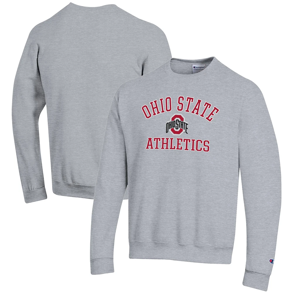 Men's Champion Gray Ohio State Buckeyes Athletics Logo Pullover Sweatshirt