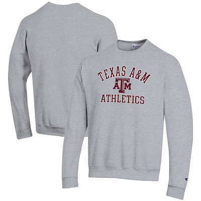 Men's Champion Gray Texas A&M Aggies Athletics Logo Pullover Sweatshirt