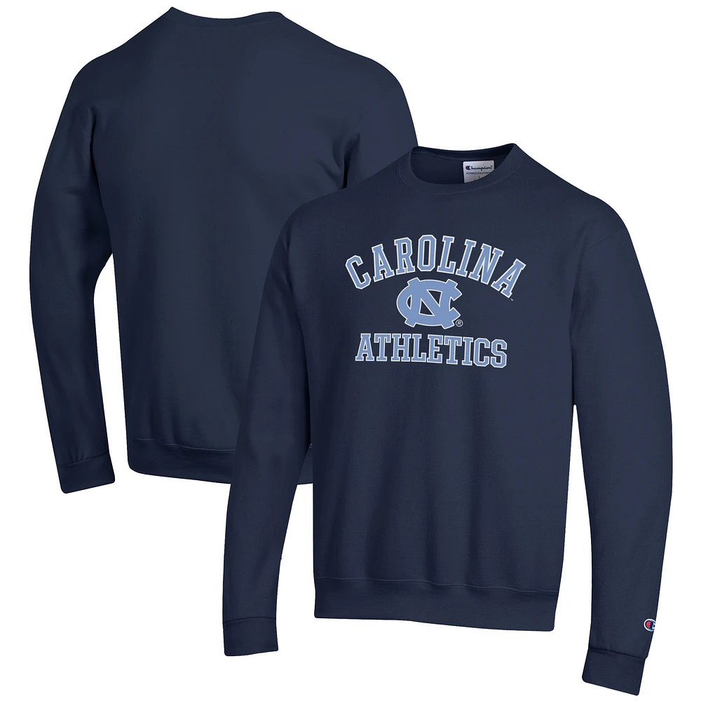 Men's Champion Navy North Carolina Tar Heels Athletics Logo Pullover Sweatshirt