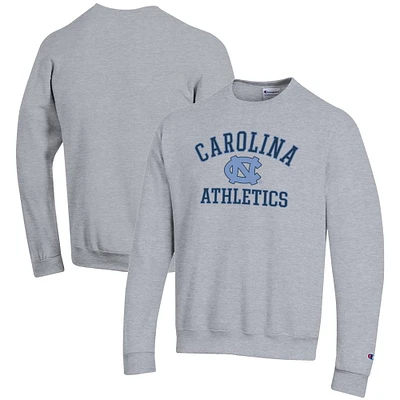 Men's Champion Gray North Carolina Tar Heels Athletics Logo Pullover Sweatshirt