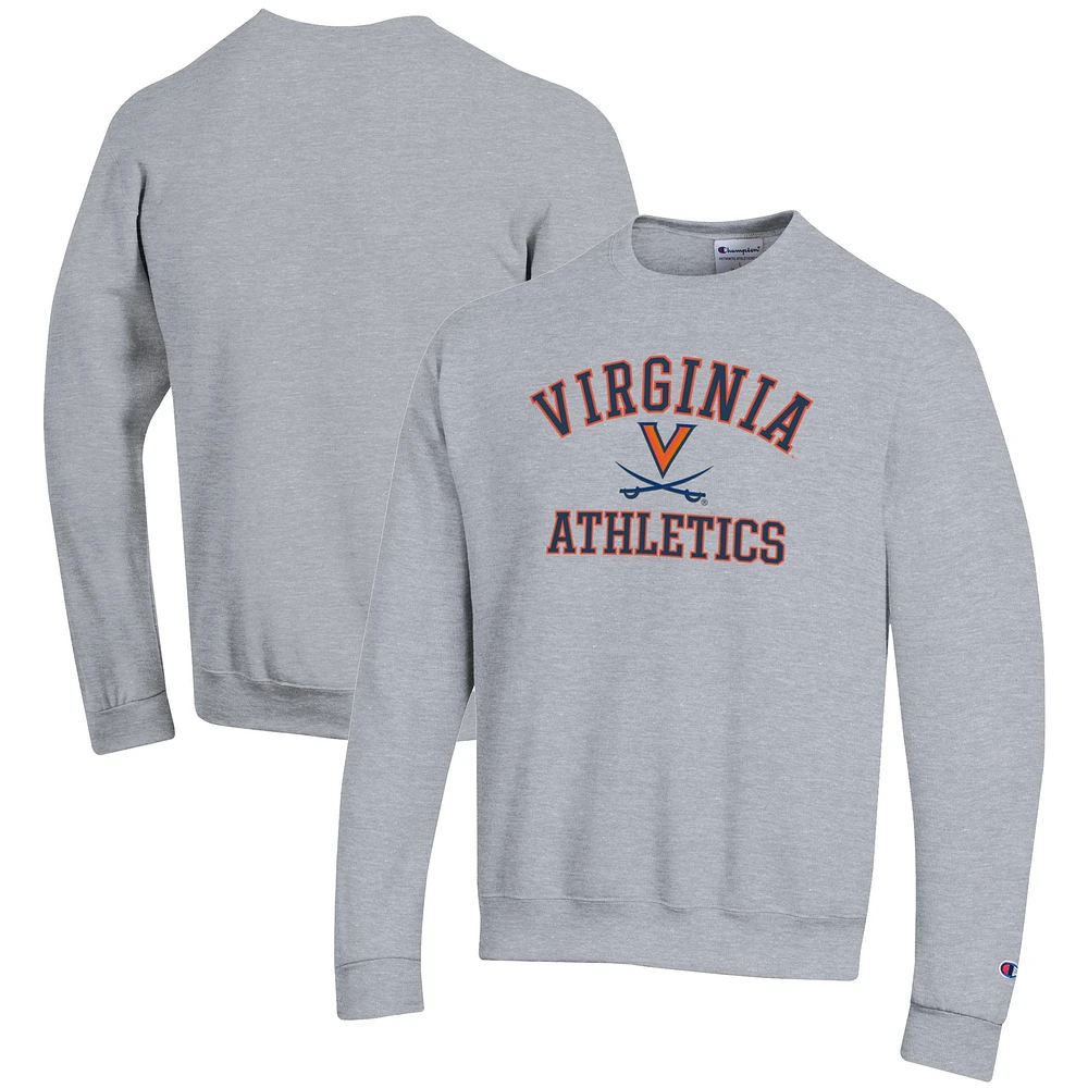 Men's Champion Gray Virginia Cavaliers Athletics Logo Pullover Sweatshirt