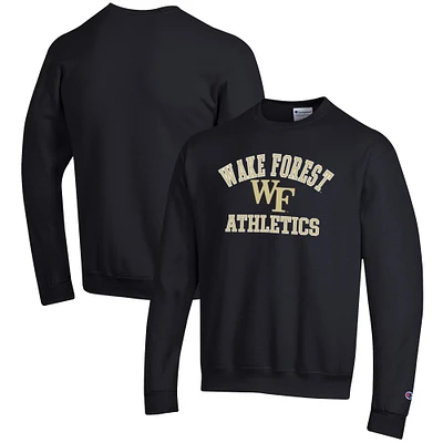 Men's Champion Black Wake Forest Demon Deacons Athletics Logo Pullover Sweatshirt