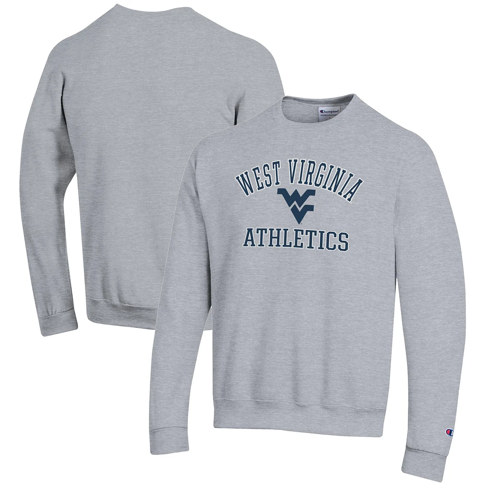 Men's Champion Gray West Virginia Mountaineers Athletics Logo Pullover Sweatshirt