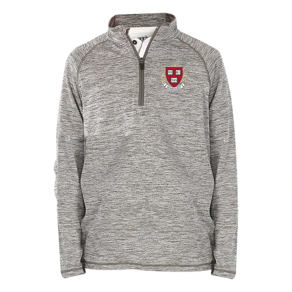 Youth Garb Gray Harvard Crimson Matthew Quarter-Zip Top