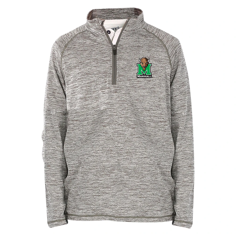 Youth Garb Gray Marshall Thundering Herd Matthew Quarter-Zip Top