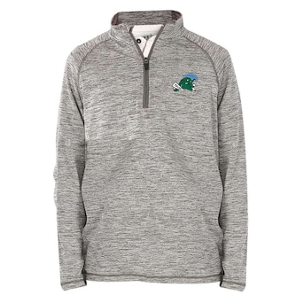 Youth Garb Gray Tulane Green Wave Matthew Raglan Quarter-Zip Top