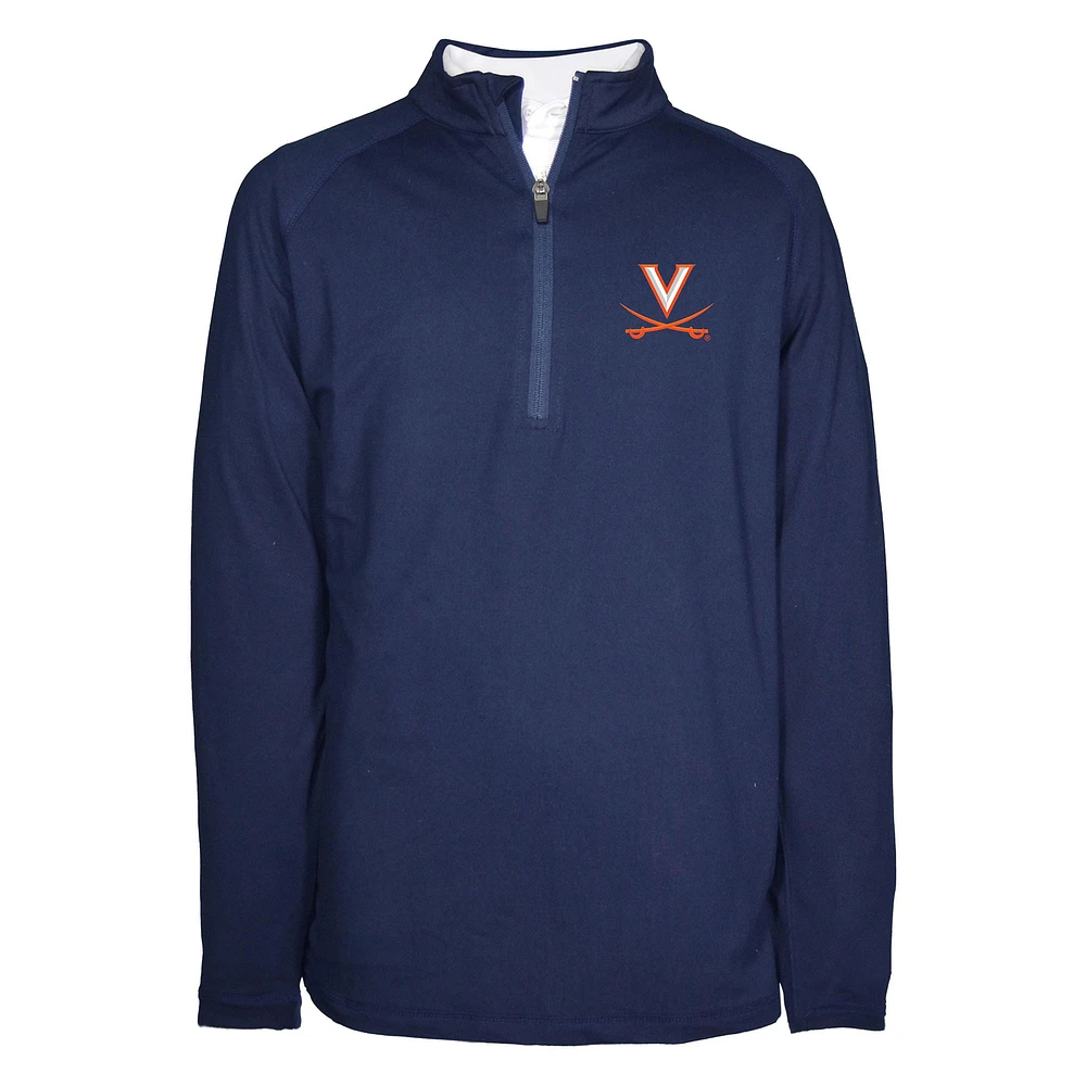 Youth Garb Navy Virginia Cavaliers Matthew Raglan Quarter-Zip Top