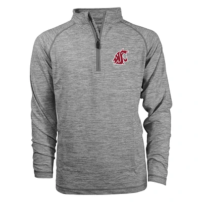 Youth Garb Gray Washington State Cougars Matthew Raglan Quarter-Zip Top